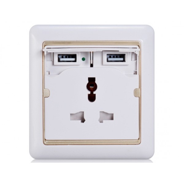 81053U Universal USB Wall Socket (White)