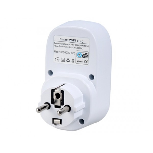 Smart Wi-Fi Wall Mounted Socket EU Plug (White)