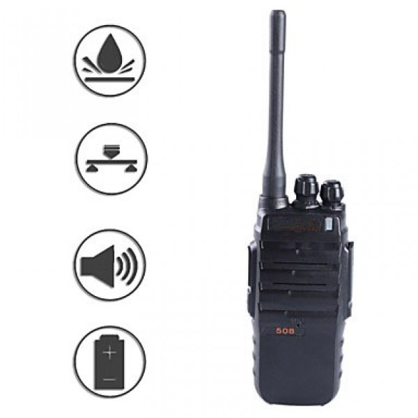 BST-508 Professional Super Power Waterproof Shockproof 6W Walkie Talkie - Black