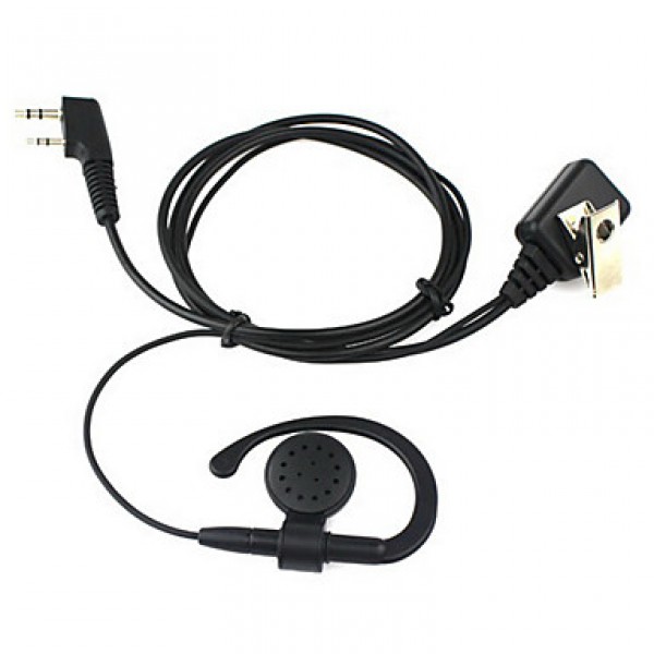 2 Pin Big Square Ptt Earpiece For Tyt Uv5R 888S Th Radio Black