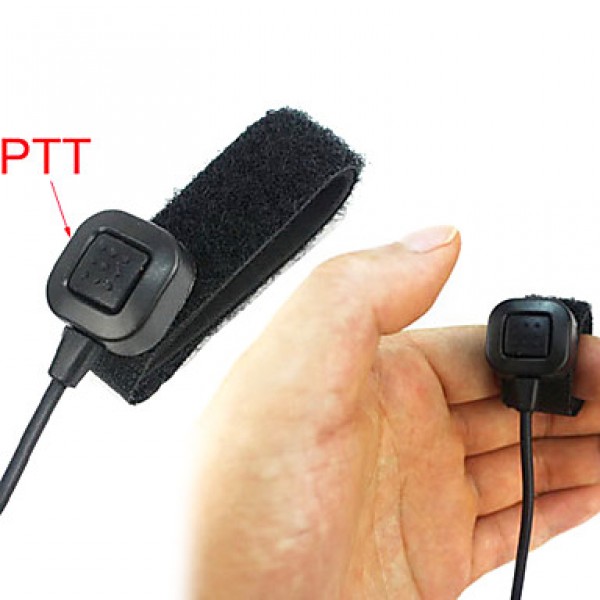 2 Pin Dual Ptt Covert Acoustic Tube Earpiece Mic For Radio Tyt Uv5R 888S Black